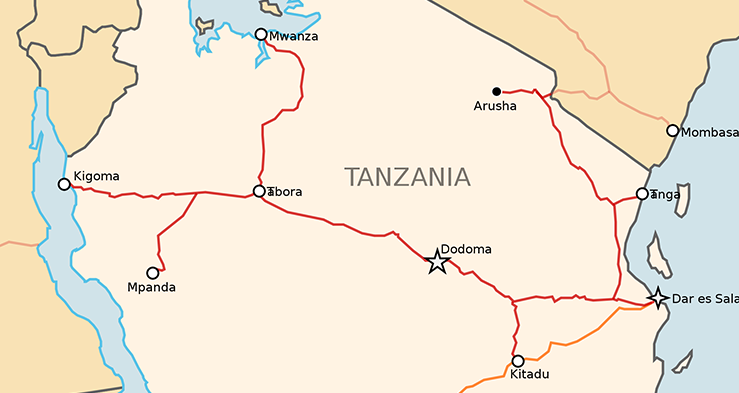 an illustrated map of Tanzania
